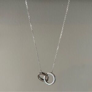 Elegant Silver Interlocking Necklace
